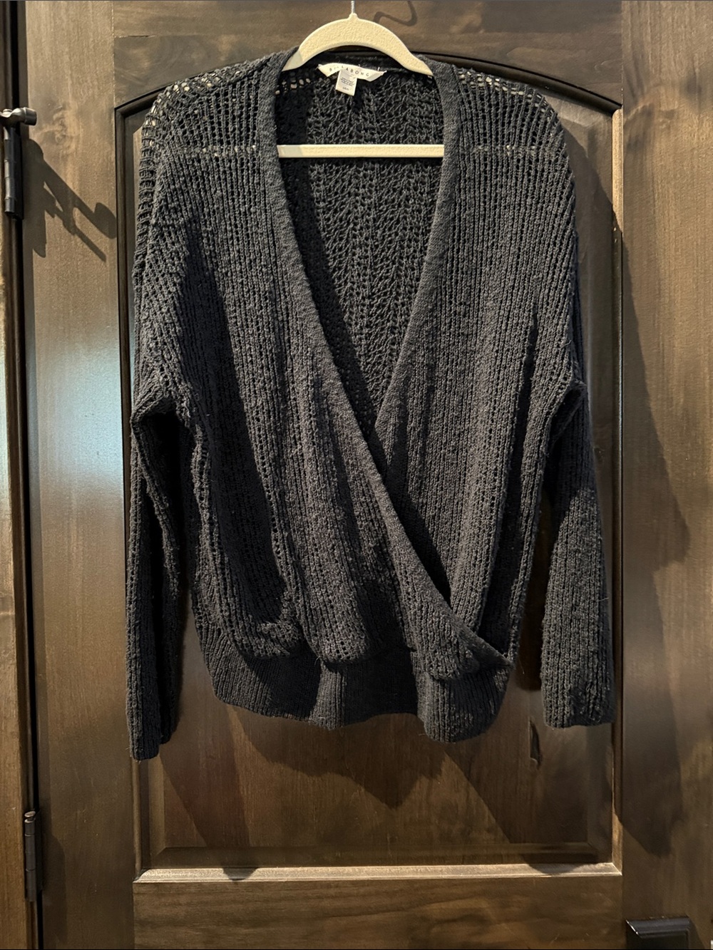 Black Women's Knit Wrap Sweater